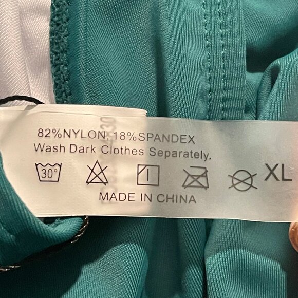 Tempt Me 1 Piece Swimsuit V Neck Cross-Back Straps Tummy Control  Womens XL Gree - Picture 6 of 7